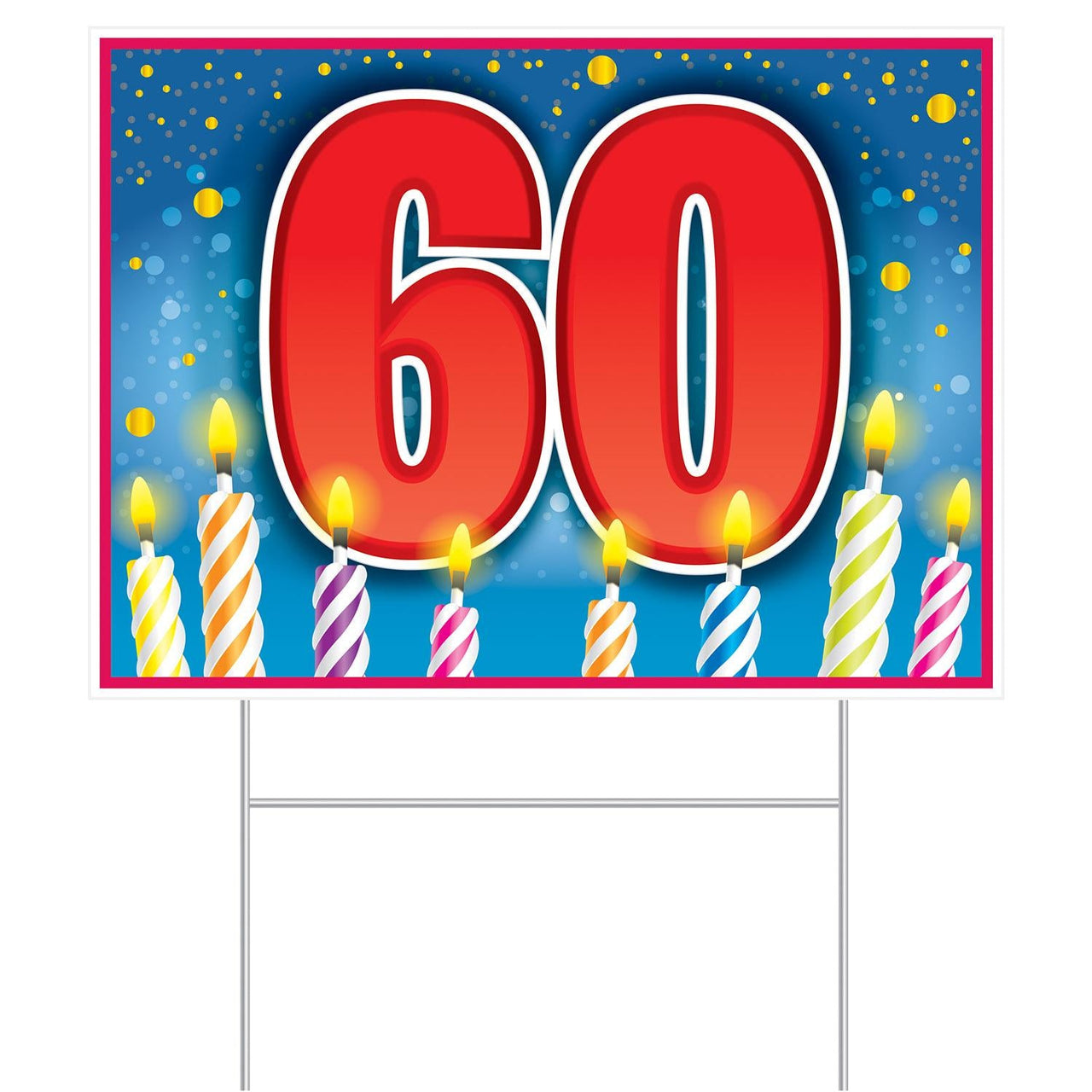 Plastic 60th Birthday Party Yard Sign - Bulk 6 Pack