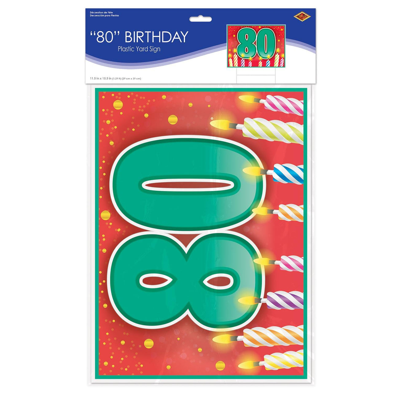 Bulk Plastic 80 Birthday Yard Sign (Case of 6) by Beistle