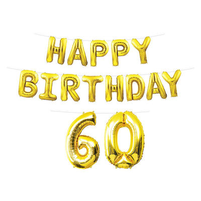 Happy Birthday Party 60th Balloon Streamer - Bulk 6 Pack