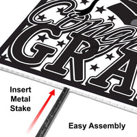 6 Pack Bulk Black Plastic Congrats Grad Yard Sign