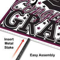 6 Pack Bulk Burgundy Plastic Congrats Grad Yard Sign