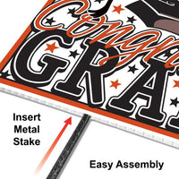 6 Pack Bulk Orange Plastic Congrats Grad Yard Sign