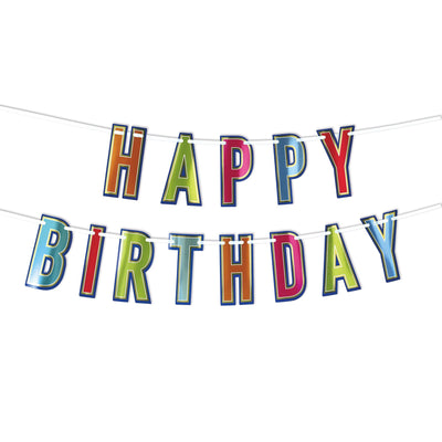 Foil Happy Birthday Party Streamer - Bulk 12 Pack