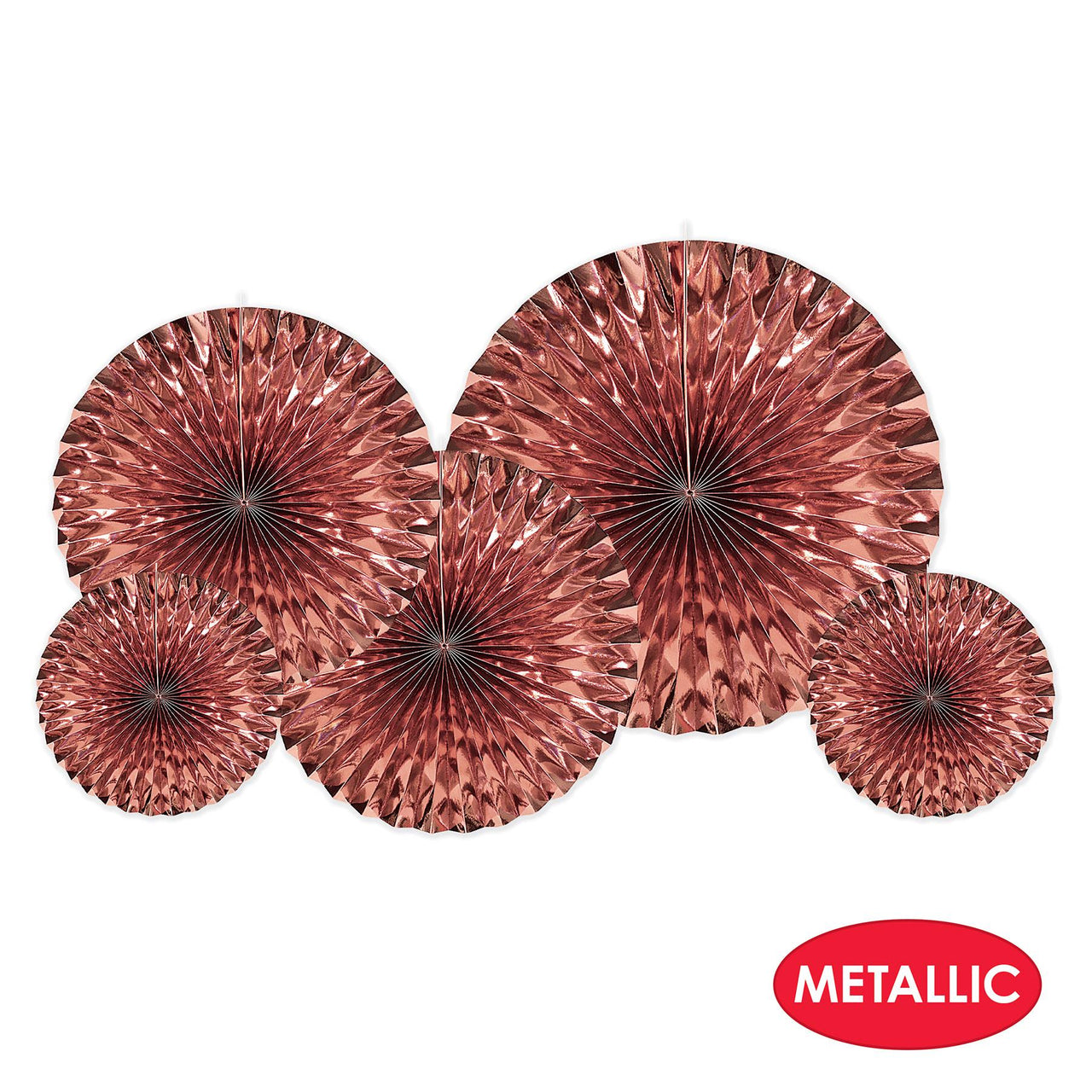 Bulk Metallic Fans - Rose Gold (Case of 30) by Beistle