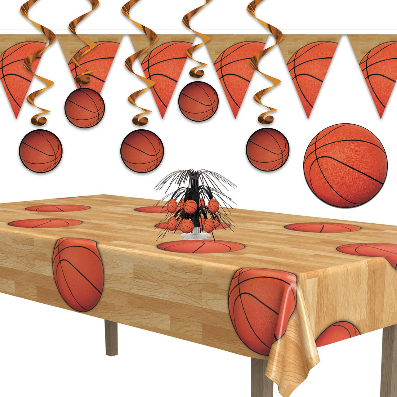 Bulk Basketball Theme Tablecover (Case of 12) by Beistle