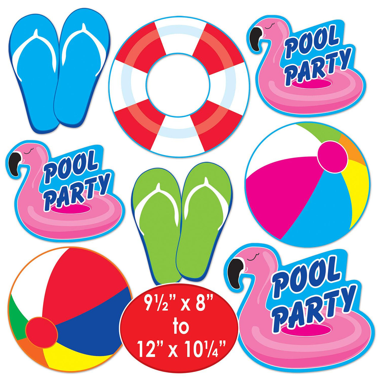 pool party gear Bulk 96 Pack Pool Party Cutouts