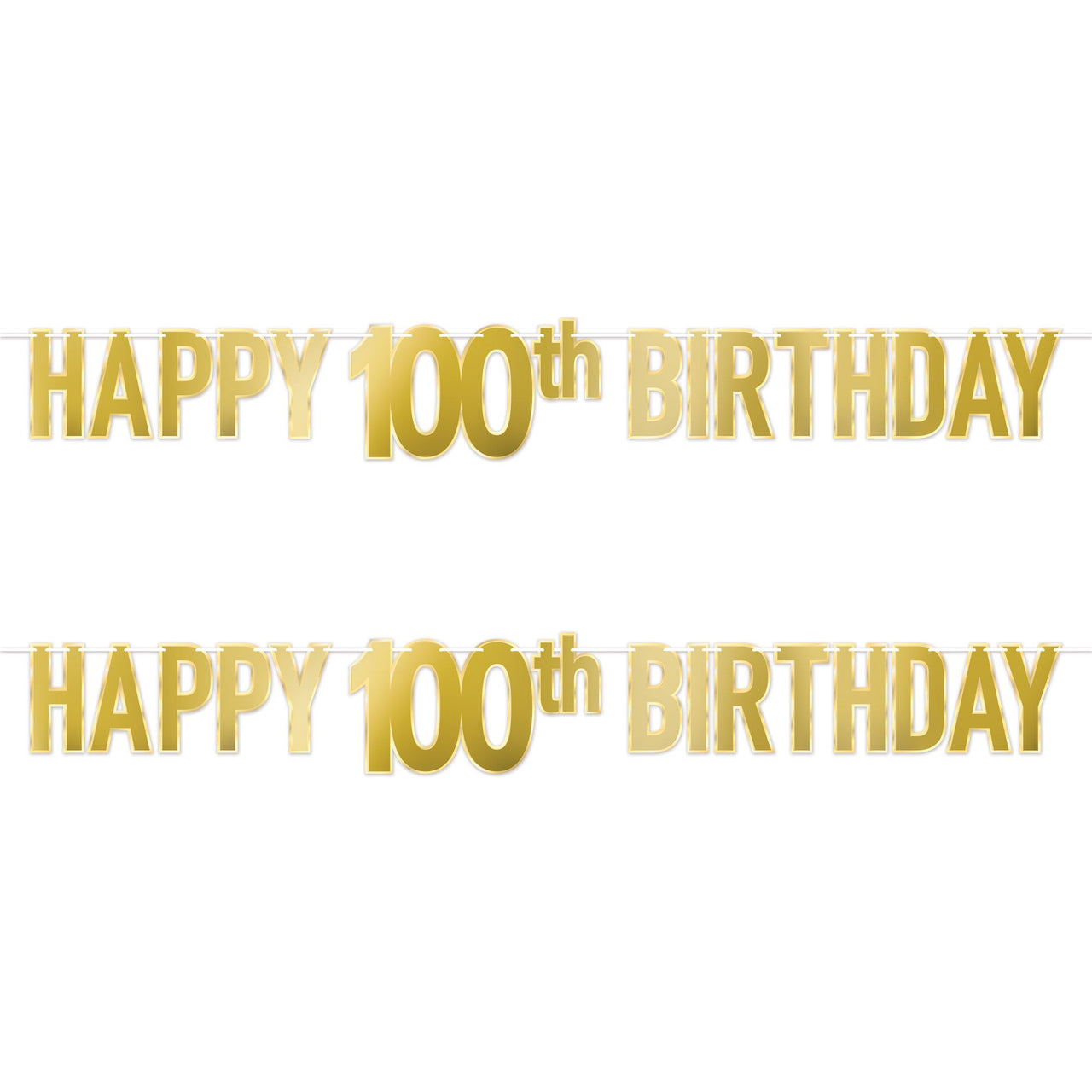 12 Pack Bulk Happy 100th Birthday Streamer Foil Banner Decoration