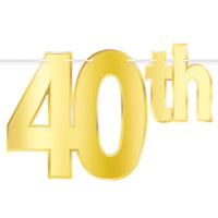 Bulk Foil Happy  40th  Birthday Streamer (Case of 12) by Beistle