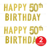 Bulk Foil Happy  50th  Birthday Streamer (Case of 12) by Beistle