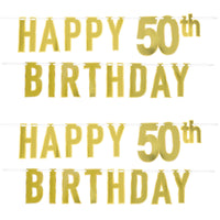 Bulk Foil Happy  50th  Birthday Streamer (Case of 12) by Beistle