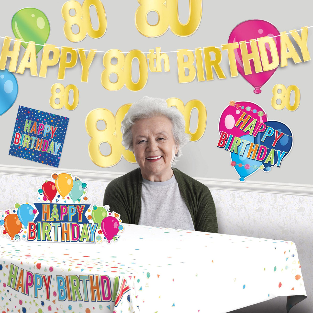 Bulk Foil Happy  80th  Birthday Streamer (Case of 12) by Beistle