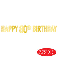 Bulk Foil Happy  80th  Birthday Streamer (Case of 12) by Beistle