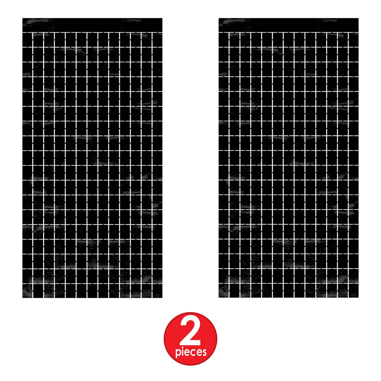 Bulk Black Metallic Square Curtain (6 Pkgs Per Case) by Beistle