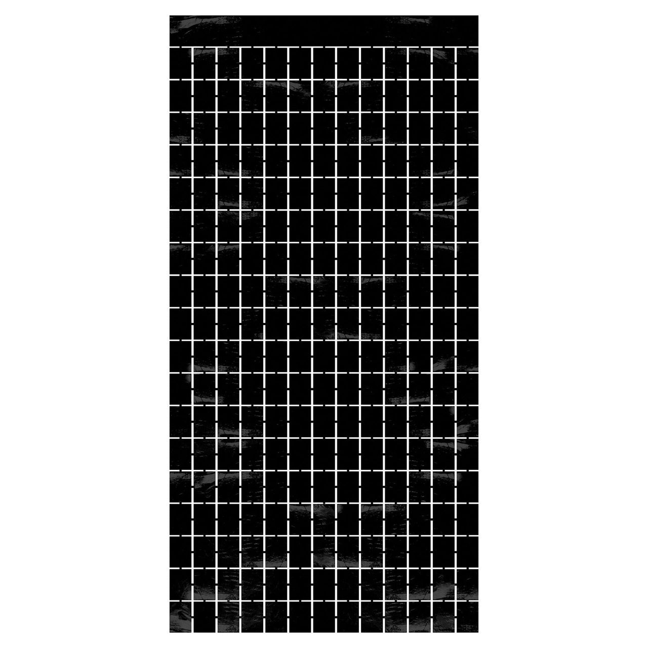 Black Metallic Party Square Curtain - Bulk 6 Pack