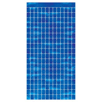 Blue Metallic Party Square Curtain - Bulk 6 Pack
