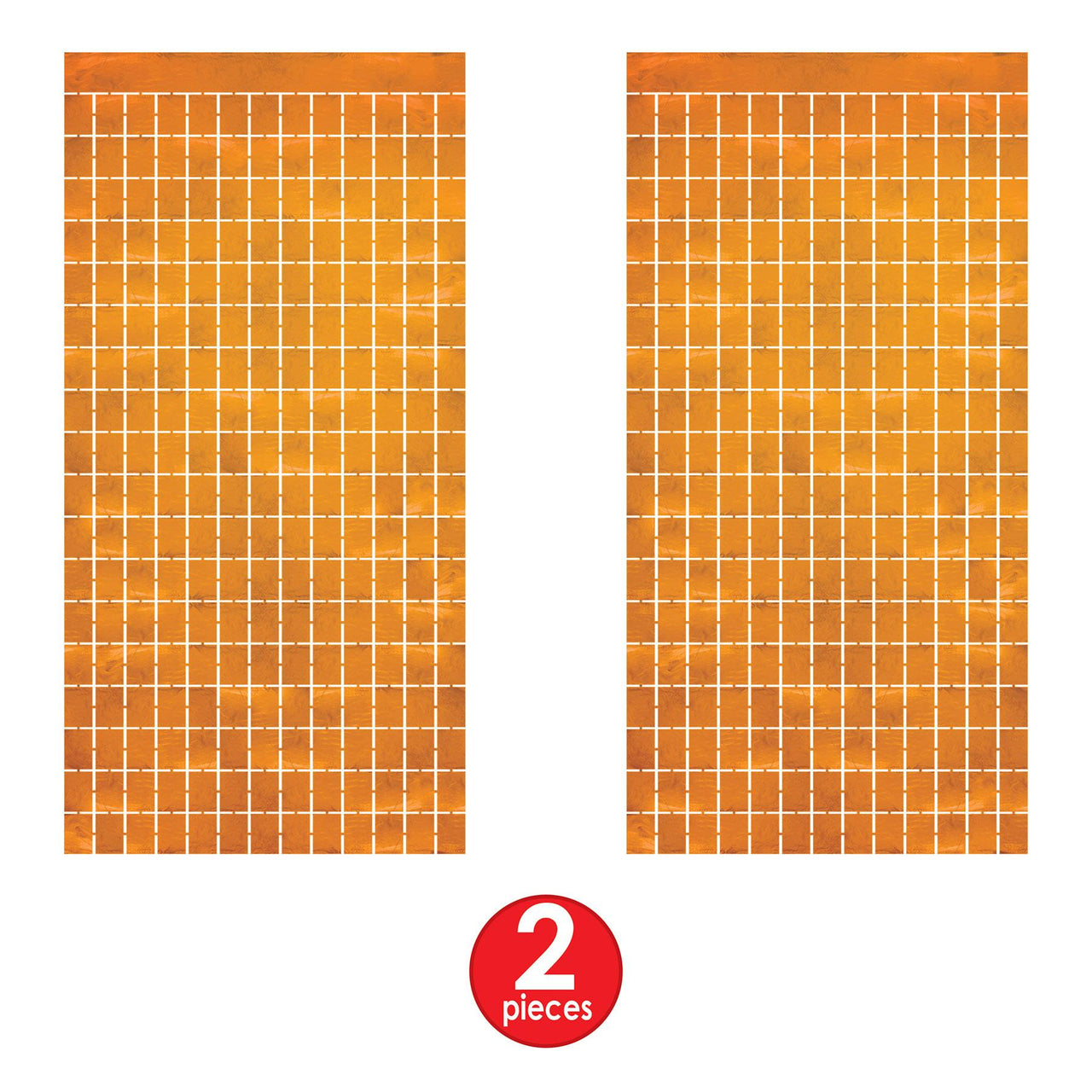 Bulk Orange Metallic Square Curtain (6 Pkgs Per Case) by Beistle