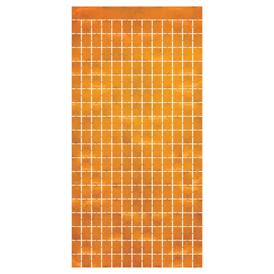 Orange Metallic Party Square Curtain - Bulk 6 Pack