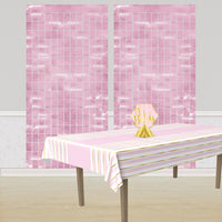 Bulk Pink Metallic Square Curtain (6 Pkgs Per Case) by Beistle
