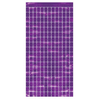 Purple Metallic Party Square Curtain - Bulk 6 Pack