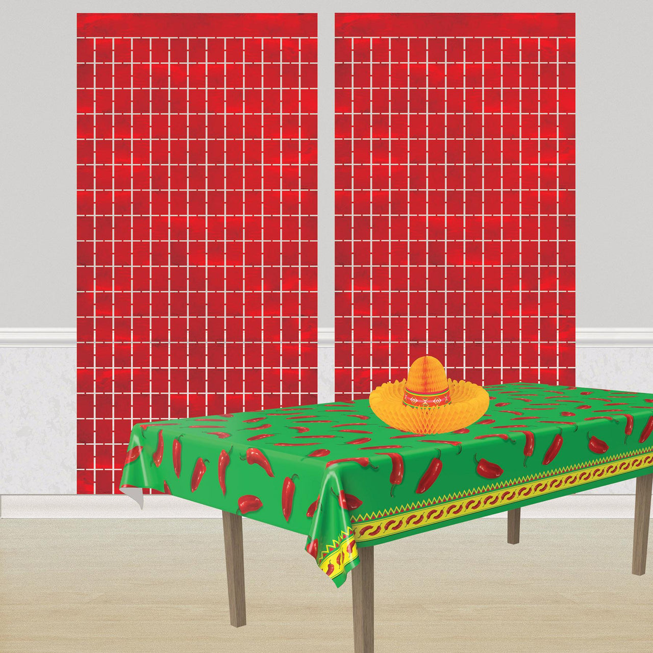 Bulk Red Metallic Square Curtain (6 Pkgs Per Case) by Beistle