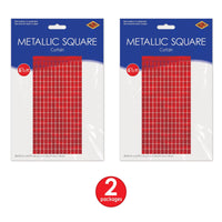 Bulk Red Metallic Square Curtain (6 Pkgs Per Case) by Beistle