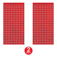 Bulk Red Metallic Square Curtain (6 Pkgs Per Case) by Beistle