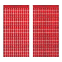 Bulk Red Metallic Square Curtain (6 Pkgs Per Case) by Beistle