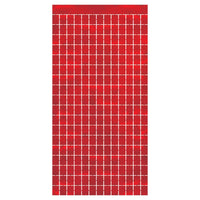 Red Metallic Party Square Curtain - Bulk 6 Pack