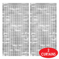Bulk Metallic Square Curtain - Silver (Case of 6) by Beistle