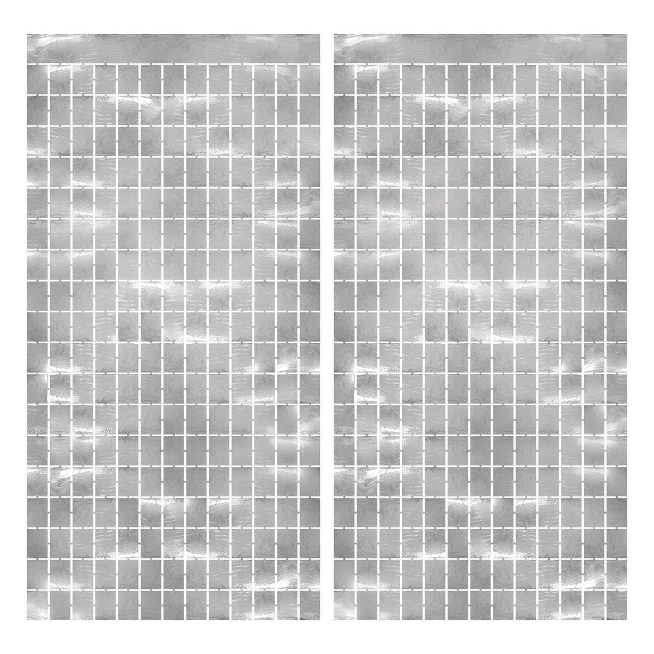 Bulk Metallic Square Curtain - Silver (Case of 6) by Beistle