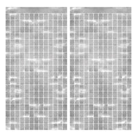 Bulk Metallic Square Curtain - Silver (Case of 6) by Beistle