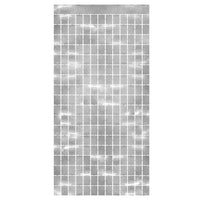 Metallic Party Square Curtain - Silver - Bulk 6 Pack