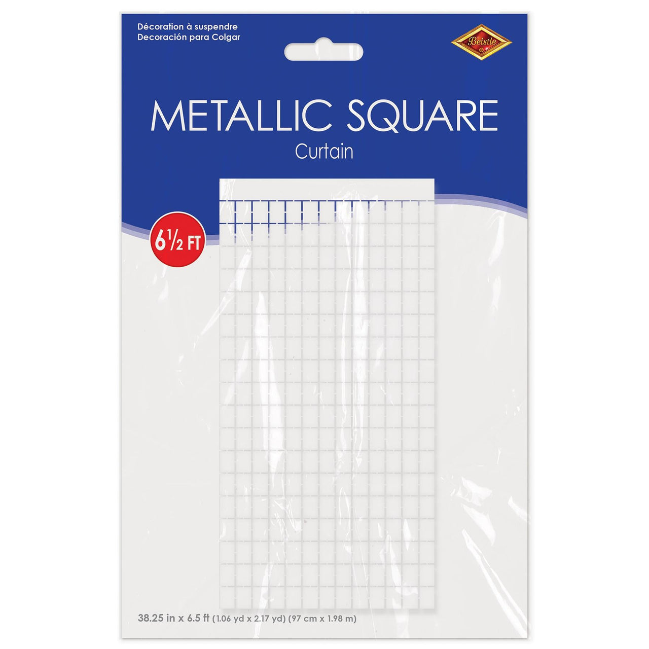 Bulk White Metallic Square Curtain (6 Pkgs Per Case) by Beistle