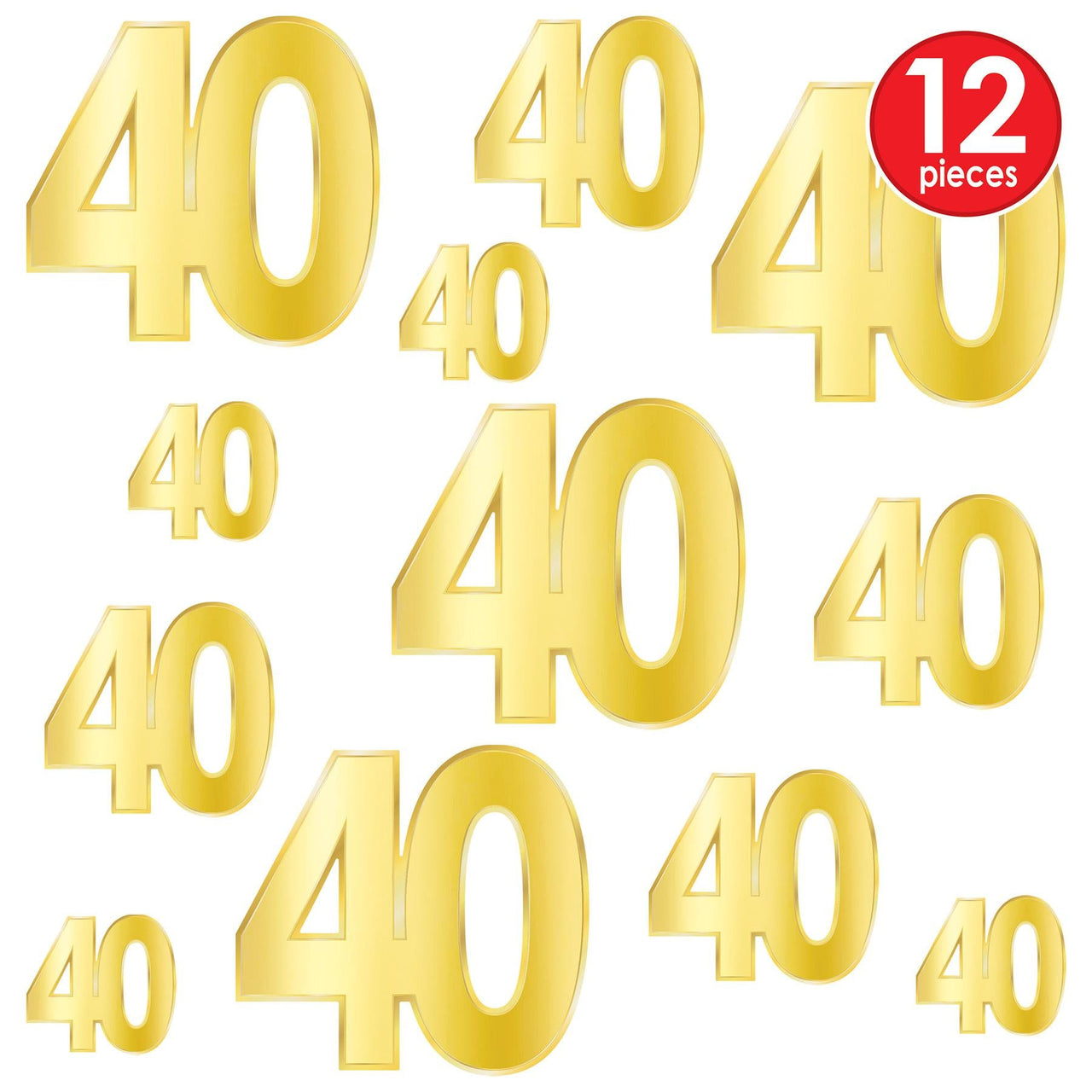 Bulk Foil  40  Birthday Cutouts (Case of 72) by Beistle