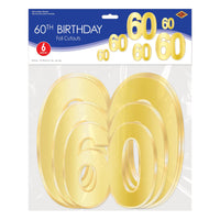 Bulk Foil  60  Birthday Cutouts (Case of 72) by Beistle