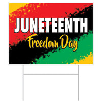 Plastic Juneteenth Yard Sign - Bulk 6 Pack