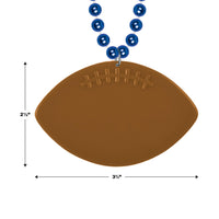 Bulk Blue Bead Necklaces with Football Medallion (Case of 12) by Beistle