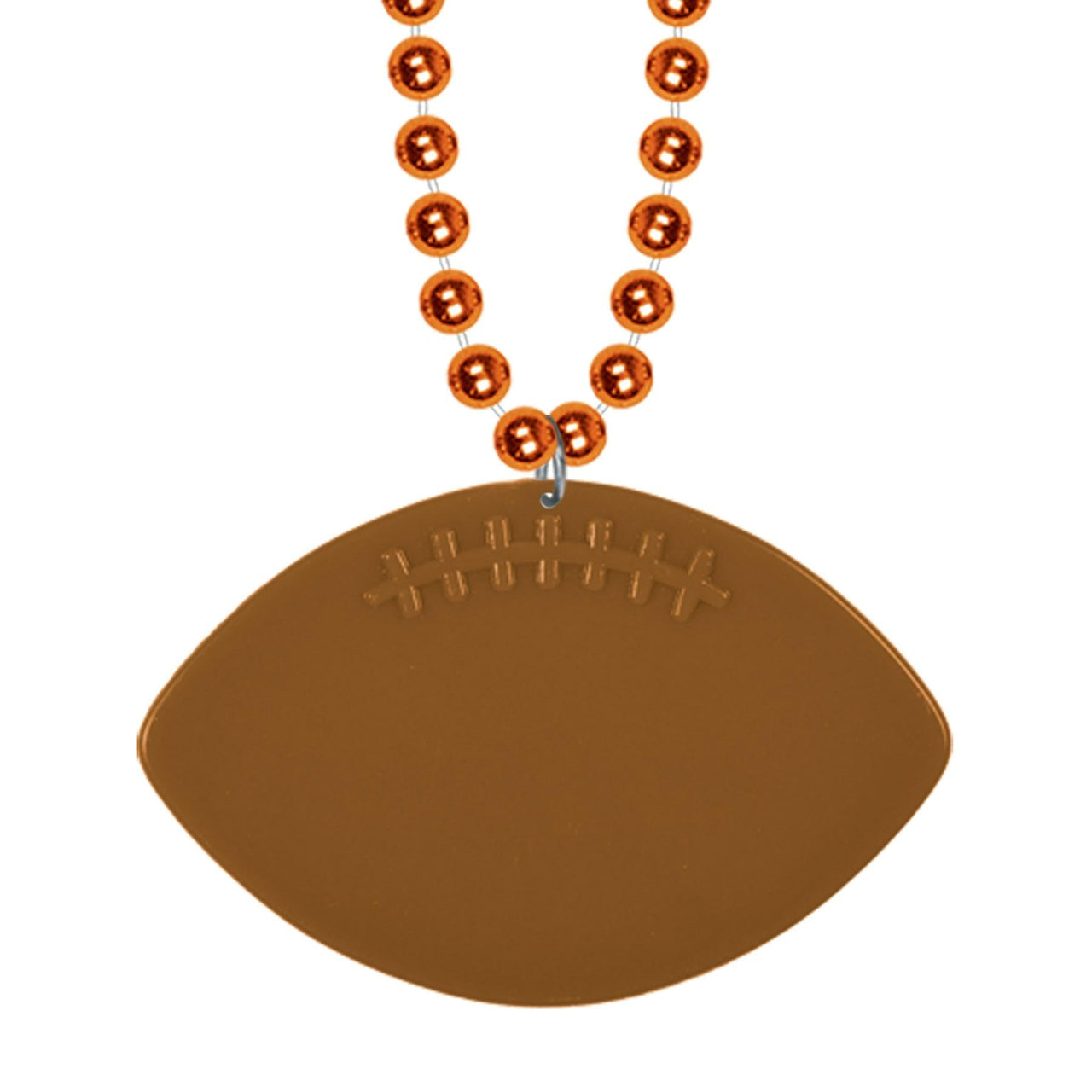 Bulk Orange Bead Necklaces with Football Medallion (Case of 12) by Beistle