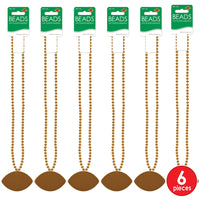 Bulk Orange Bead Necklaces with Football Medallion (Case of 12) by Beistle