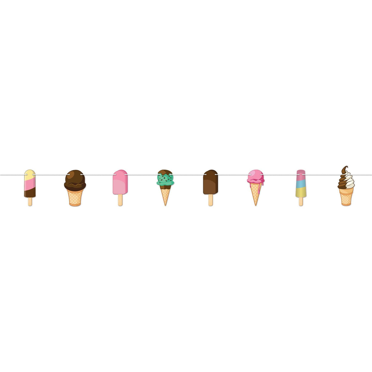 Ice Cream Party Streamer - Bulk 12 Pack