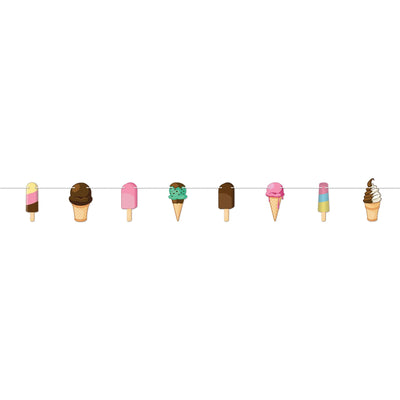 Ice Cream Party Streamer - Bulk 12 Pack