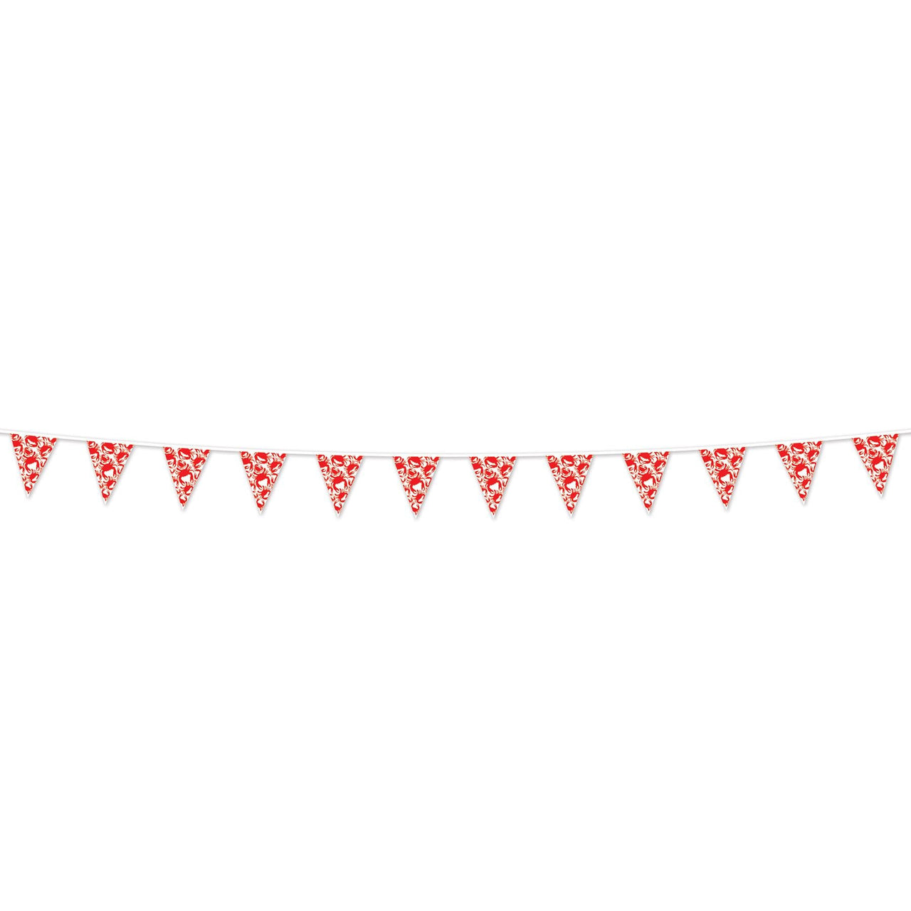 Luau Party Crab Pennant Banner - Bulk 12 Pack
