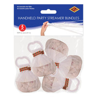Bulk Handheld Party White Streamer Bundles (Case of 25) by Beistle