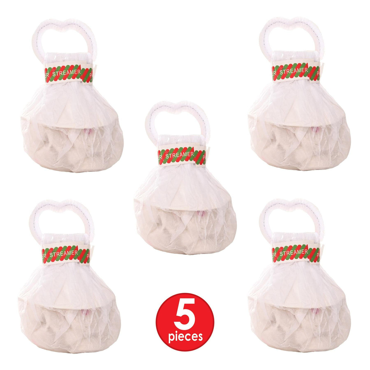 Bulk Handheld Party White Streamer Bundles (Case of 25) by Beistle