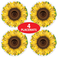 Beistle Plastic Sunflower Round Placemats