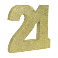 6 Pack Bulk Gold Glitter 21st Birthday Centerpiece 3D Decoration