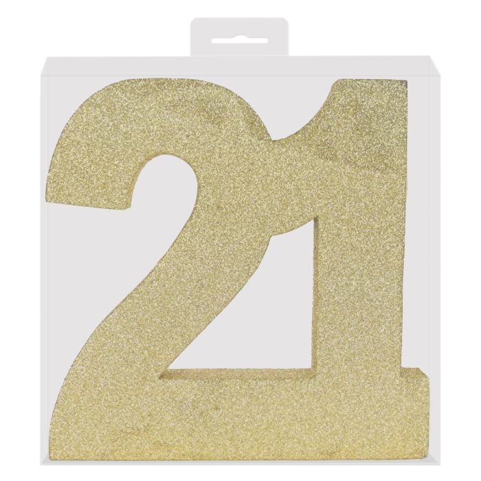 6 Pack Bulk Gold Glitter 21st Birthday Centerpiece 3D Decoration - view 5