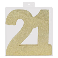 6 Pack Bulk Gold Glitter 21st Birthday Centerpiece 3D Decoration - view 5