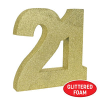 6 Pack Bulk Gold Glitter 21st Birthday Centerpiece 3D Decoration - view 4
