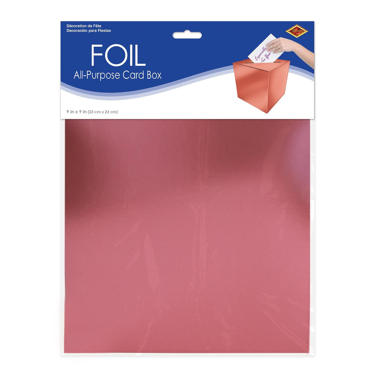 Bulk Rose Gold Foil All-Purpose Card Box (6 Pkgs Per Case) by Beistle